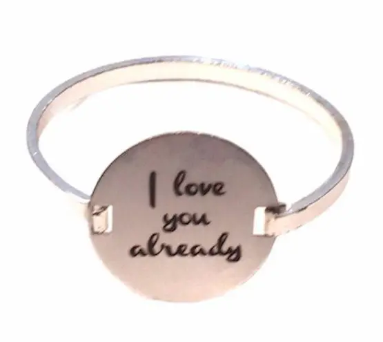 I Love You Already Pregnancy Bracelet Silver