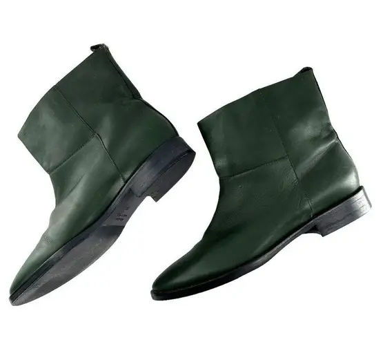 Theysken's Theory Forest Green Leather Chelsea Ankle Boots Size 39