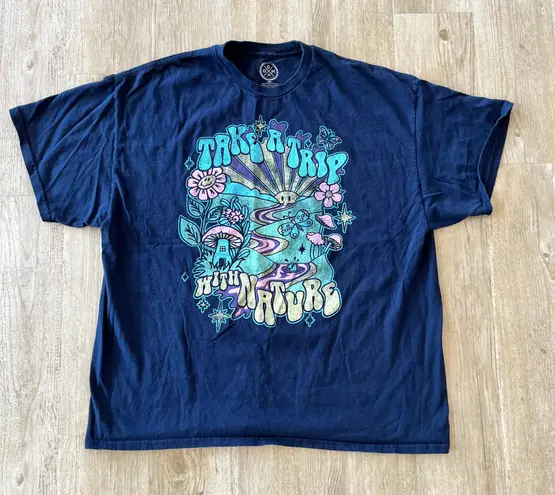 Unisex DOM Blue Short Sleeve Mushroom Tshirt