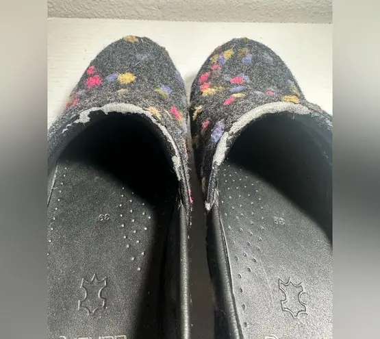 Dansko Clog Women’s 39 EU 8.5 US Black Gray Multicolored Wool Dot Shoes Comfort