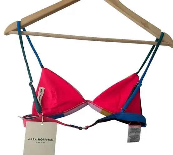 Mara Hoffman Astrid Multicolor UPF 50 Triangle Bikini Swimsuit Top Size Small