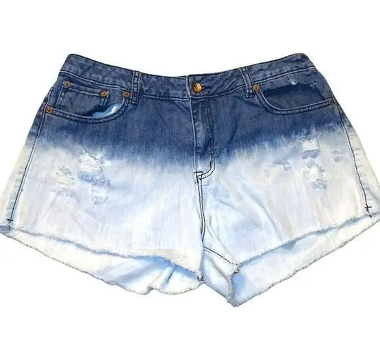 Dollhouse  Ombre Denim Wash Casual Mid Rise Jean Shorts Plus Size 14