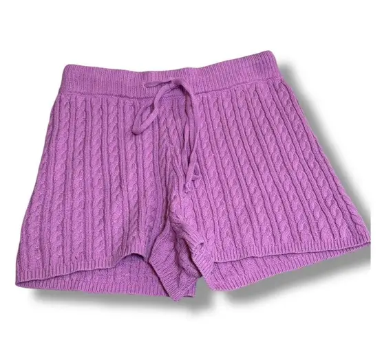 NWT Sadie & Sage Lavender Cable Knit Lounge Shorts | Size Small Purple