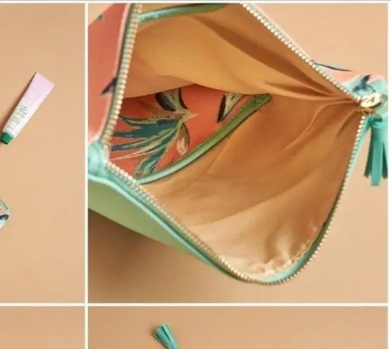 Rachel Pally NWT reversible Tropical clutch pink and green