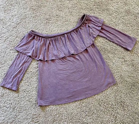 American Eagle  Off Shoulder 1/2 Sleeve Ruffle Top