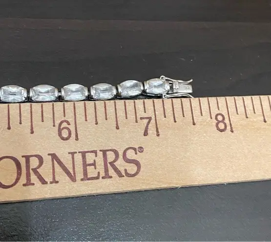 Sterling Silver Vintage FAS 925 Stamped CZ Cubic Zirconia Tennis Bracelet