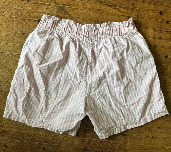 Ki Ko Mo vintage pink & white striped L high waist shorts Size L