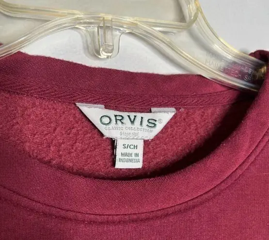 Orvis 🌺  burgundy fleece pullover sweatshirt