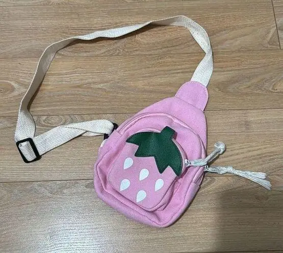 Pink strawberry fanny pack Pink