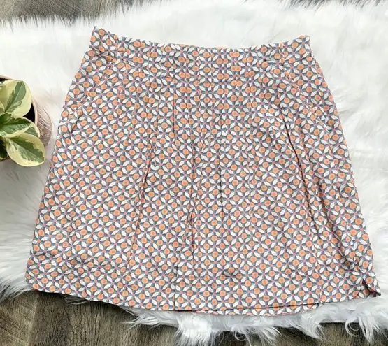 Promod French Designer Skirt Orange White Size 6 Orange