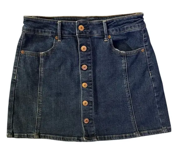 American Eagle  Women's High-Rise A-Line Denim Skirt Blue Size 8