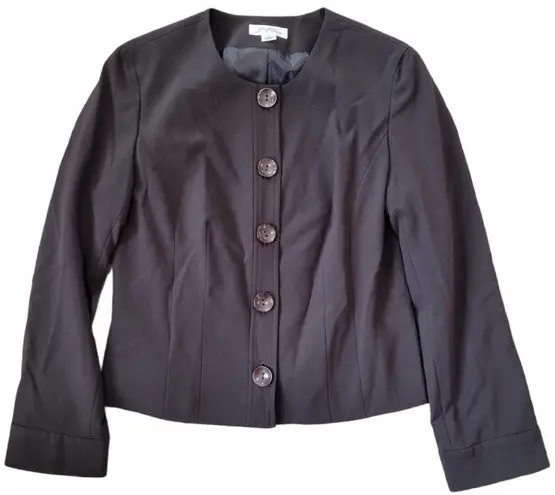 Josephine Essentials Brown Button Front Career Office Blazer Jacket Size 6