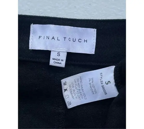 Final Touch 1513  Black Button Stretch Pencil Skirt Size Small