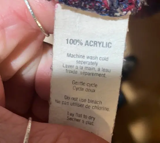 CENY Multicolored Cardigan with Hood & Tie Purple Size L