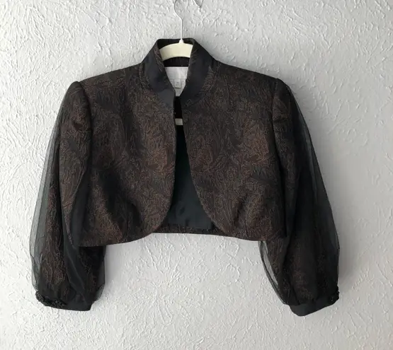 Badgley Mischka Strapless Formal Evening Gown + Matching Jacket/Scarf - Size 2