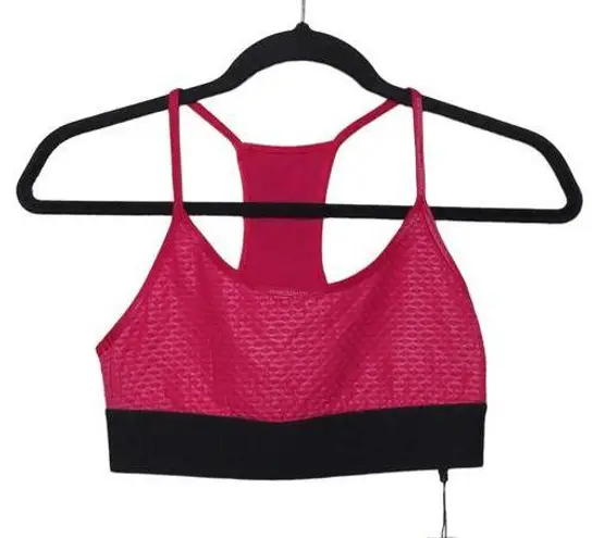 Koral  Pink Black Sports Bra S Textured Racerback New with Tags (NWT)