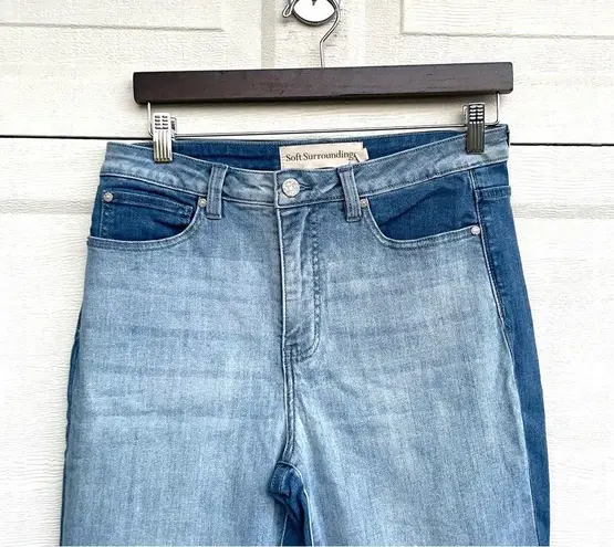 Soft Surroundings Women’s Jeans Blue Two Tone Straight Leg Stretch 10
