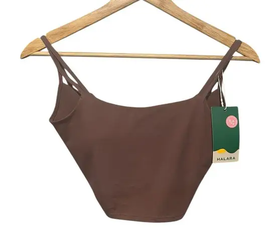Halara NWT Crossover Back Padded Sports Bra Smoke Plum XS