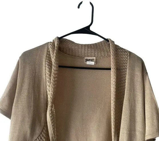 Sweet Kizz Y2k Women's Size Large USA Tank Open Front Cardigan Sweater Brown