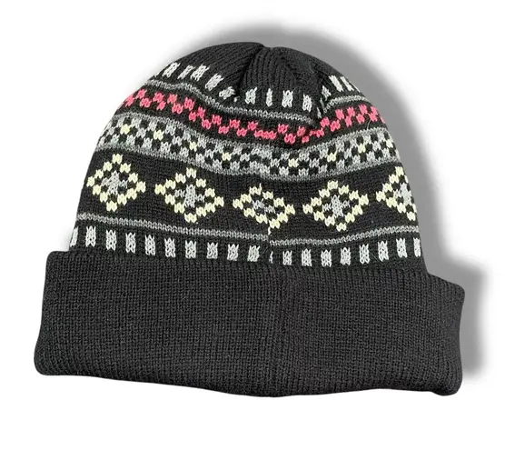 Swiss Tech Womens Beanie Frigid Winter Ski Snow Fleece Lined Thinsulate Pink Black