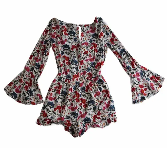 American Eagle floral long sleeve romper