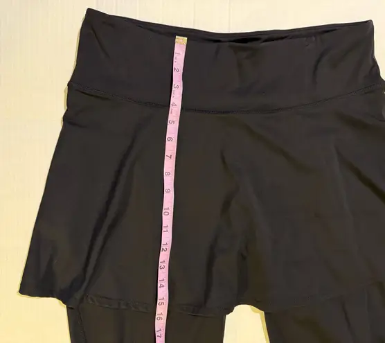 Any Age Active Wear Plus Size Modest Black Spandex Leggings Skirt Combo 3X