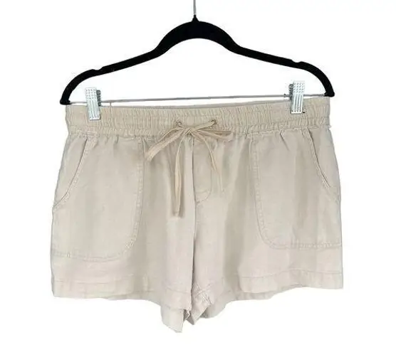 Soho  Khaki Tan Linen Blend Shorts Size Medium Drawstring