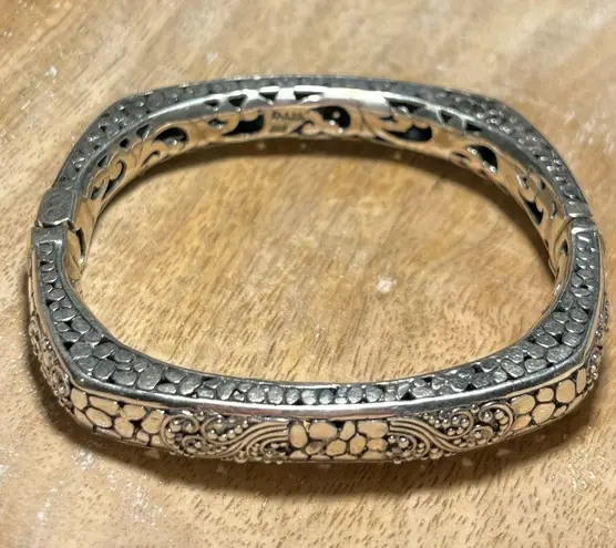 Sterling Silver Sarda Filigree Hinged Bangle Bracelet