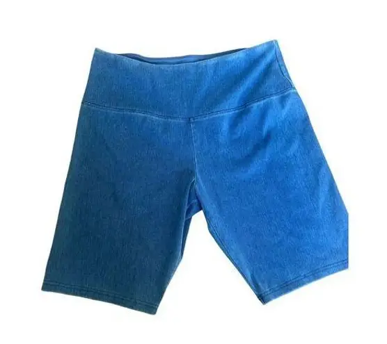 Passports Denim Look Blue Biker Shorts Size Large