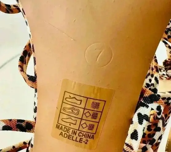 Miss Lola Adelle-2 Women’s Sz 7 Cheers Pattern Ankle Ties Heel Sandals