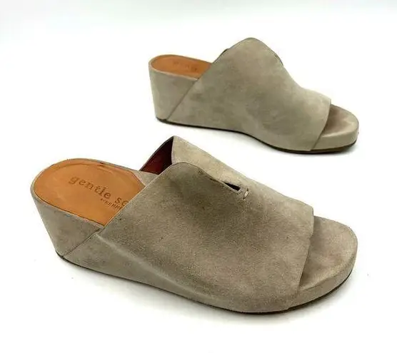 Gentle Souls by Kenneth Cole Gisele 65 Suede Mules Gray Leather