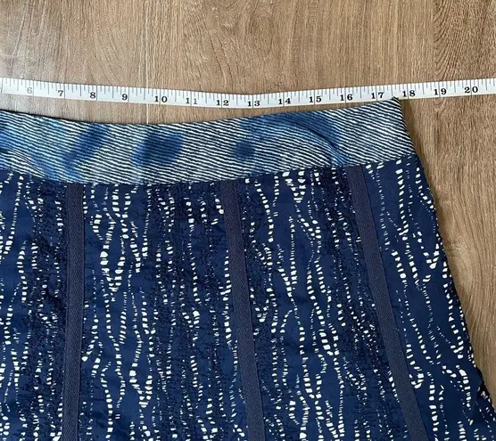 Coldwater Creek Blue midi length skirt ~ embroidery boho bohemian artsy ~ size L