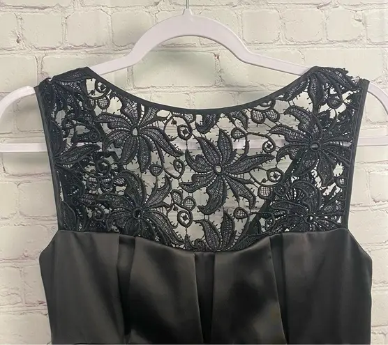 David Meister lace top accent midi shift dress ladies size 4 sleeveless romantic