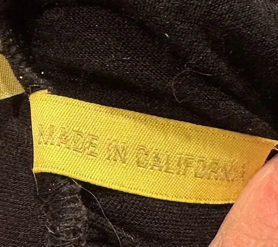 Green Dragon California Black Metallic Silver T Shirt Dress Cut Out Bow Sz S