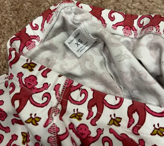 Roller Rabbit pink monkey pajamas Size XS