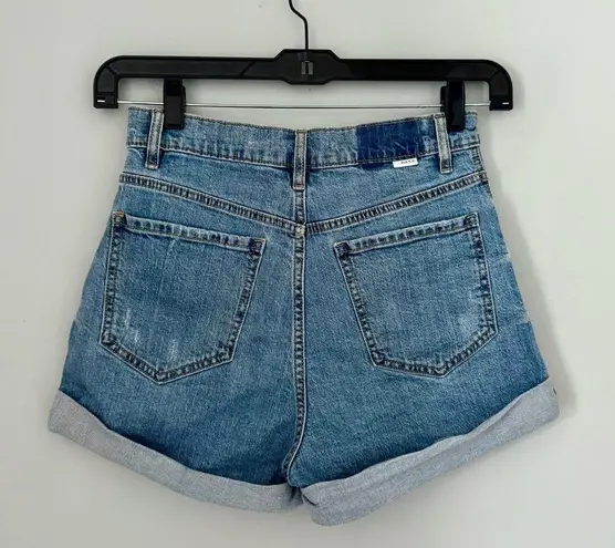 DAZE Dads Girl Eco Distressed Cuffed Mom Shorts Blue Size 26