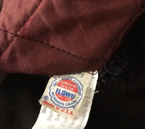 None Vintage Quilted Pink/Brown ILGWU Made in the USA Trenchcoat No Size Tag