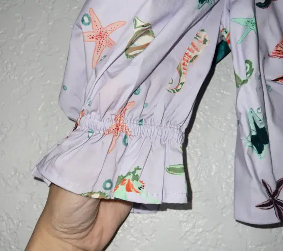 Hill House NWT Purple Sea Creatures The Isabella Crop Size Small