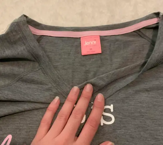 Jenni Intimates Long Sleeve Sleep Shirt Grey Medium