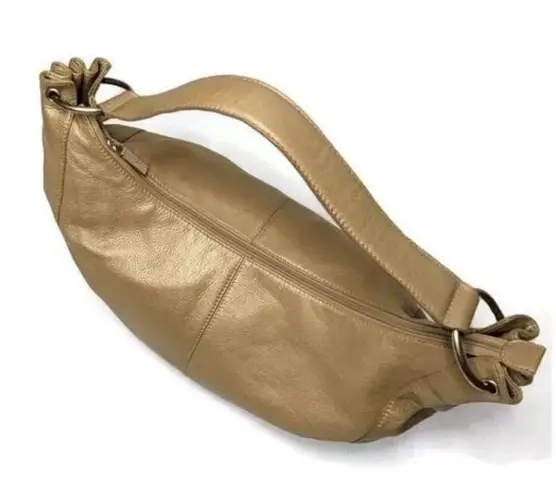 Hobo International Slouch 90s Style Gold Shoulder Bag w/story card Medium