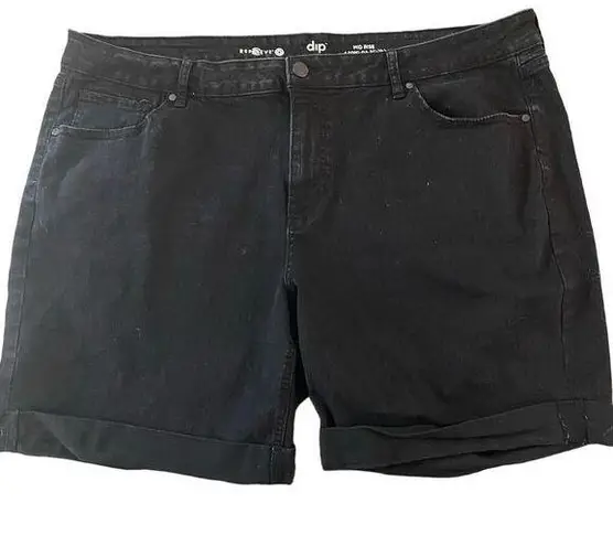 Bermuda DIP reproach mid rise  shorts plus size 24W black