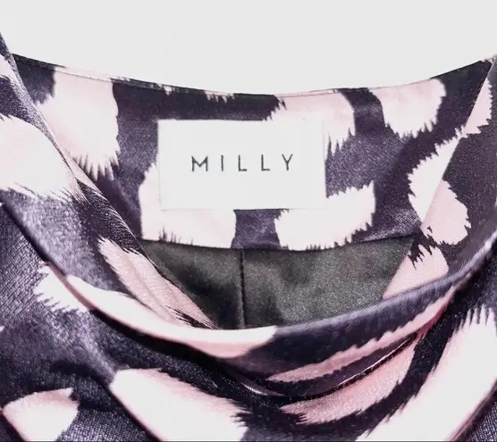Milly Drue Jungle Leopard Mini Dress in Navy & Blush Small
