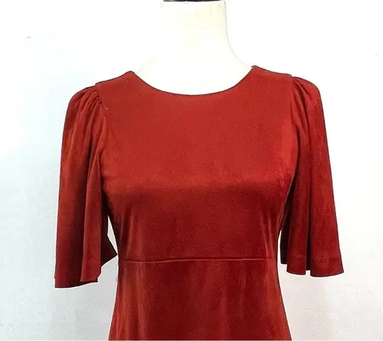 ZARA  Trafaluc Red Suede Boxy Mini Dress size XS