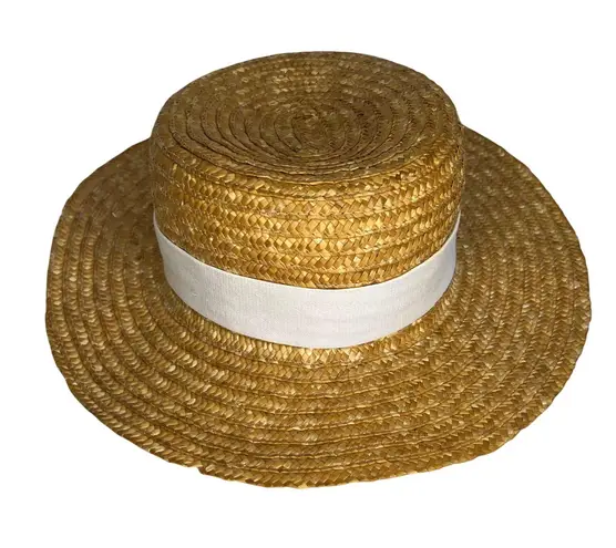 Chapéu & Estilo FG Boater Hat Straw Woven Palha Natural Latin Artison Fashion Tan