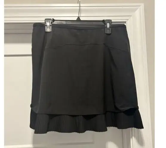 IBKUL Women’s Skort Solid Black Size Large Pleated Skirt Pockets Tennis Golf