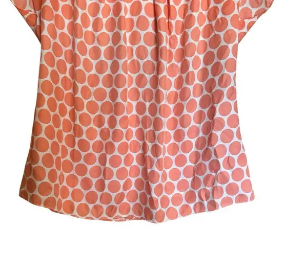 Boden Top Womens 8 Multicolor Polka Dot Silk Blend V Neck Short Sleeve Blouse