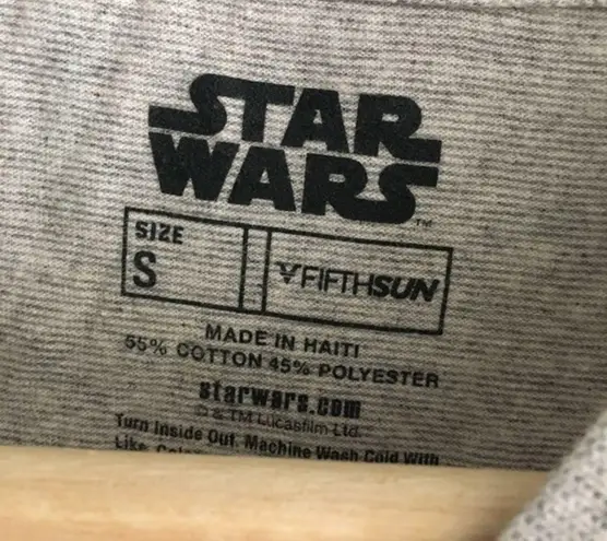 Star Wars In An Alphabet Far, Far Away Characters T-Shirt Top Womens Size S Gray