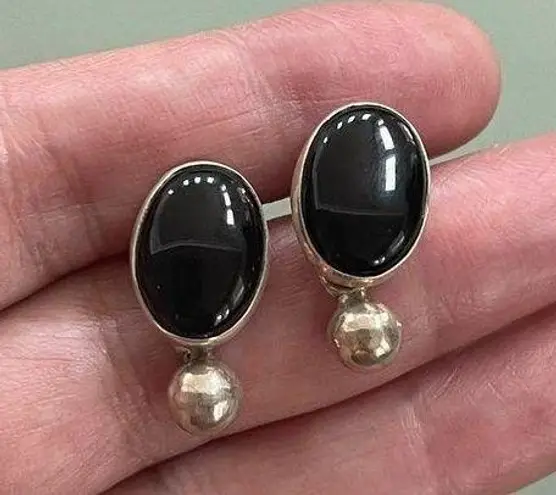 Onyx Vintage TB-118 925 silver with black  earrings