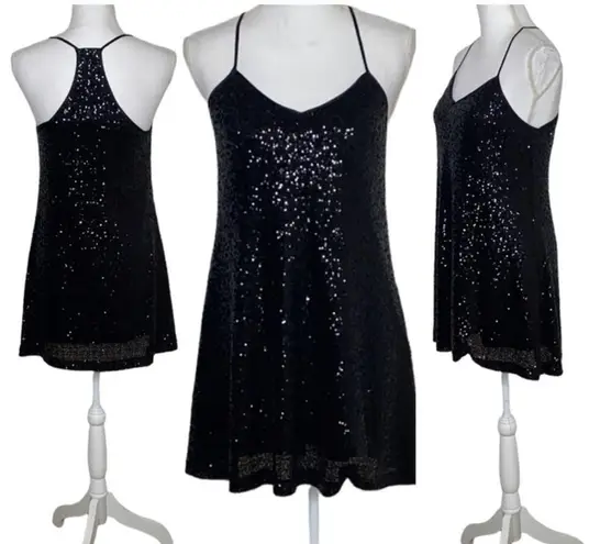 Marchesa Dress Pearl by Georgina Chapman Sequin Black Mini Dress, Size 2