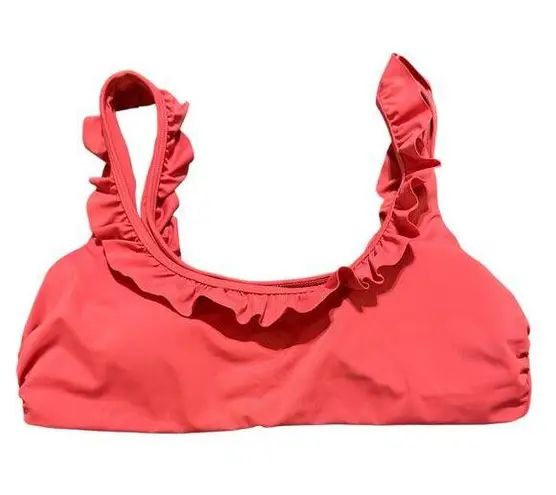 ANDIE NWT Swim Ruffle Bikini Top Size Medium Pink Removable Pads